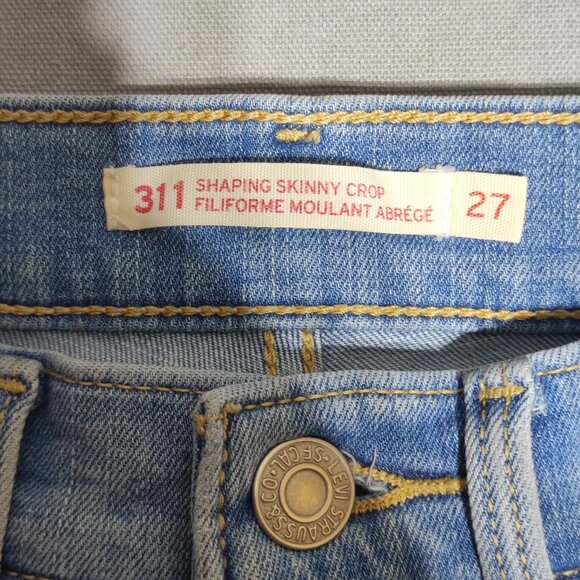 Levi's 311 jeans women's size 27 denim blue colour shaping skinny crop - Picture 6 of 14